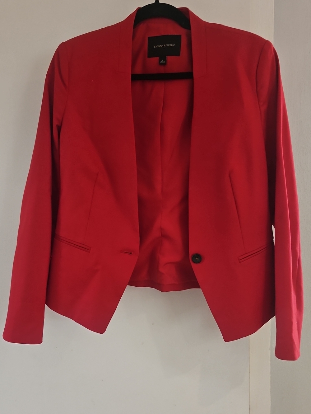 Banana Republic Bright Red Women's Open-Front Blazer